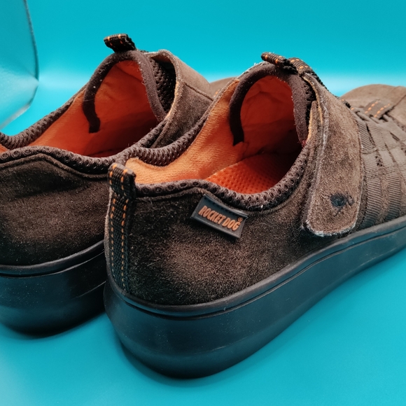 Rocket Dog. Brown suede leather chunky sneakers, orange details. Women's Size 7. - Picture 3 of 5